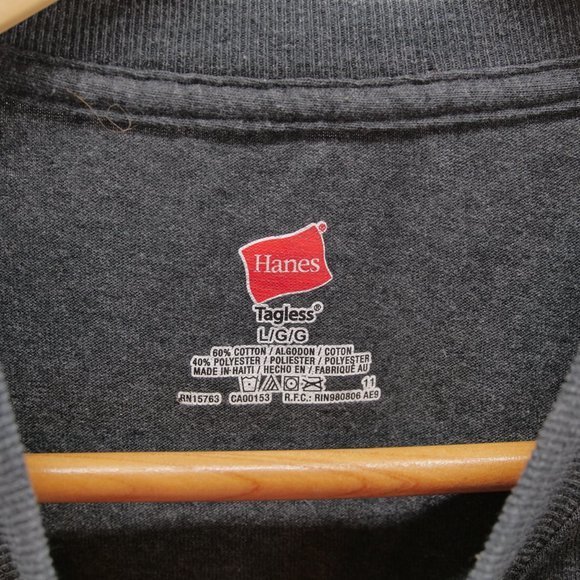 Hanes Gray John Deer Graphic Logo T-shirt Adult Size L - Picture 6 of 6